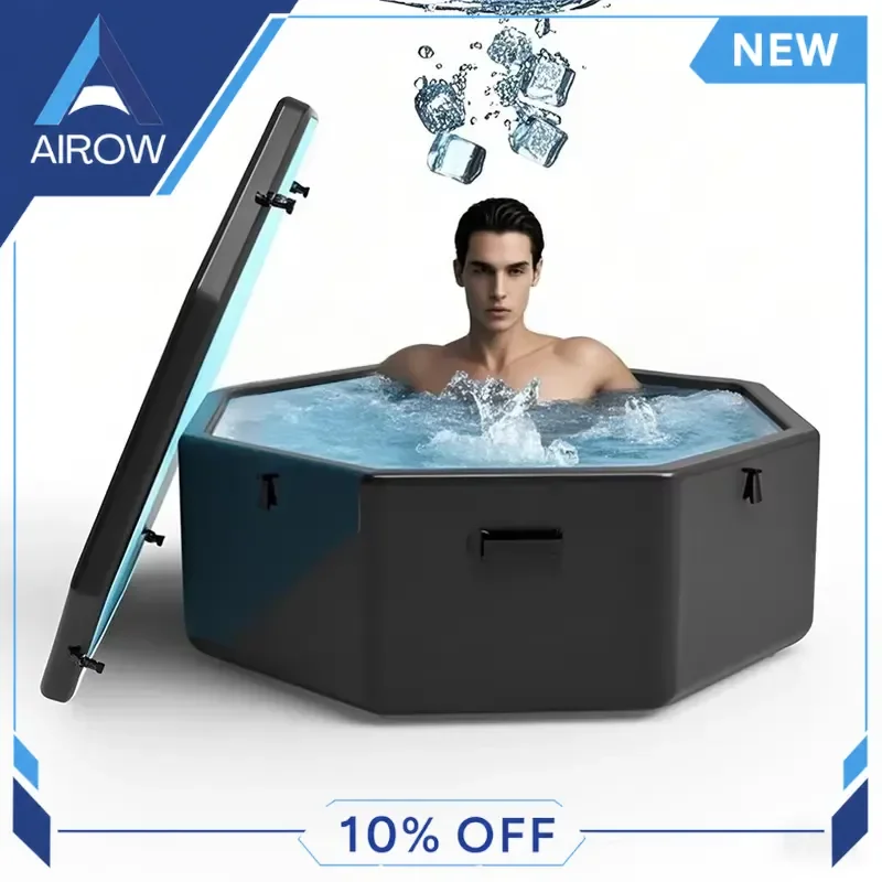 for Chillmend 180x65cm Octagon Ice Bath Tub Portable Large Ice Plunge Water Chiller for Recovery Therapy Athletes Home Gym