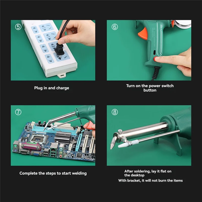 

Manual Soldering Iron Tip Tin Gun Auto External Heat Electric Tin Welding Machine For 0.5-1.2Mm Wire Diameter EU Plug