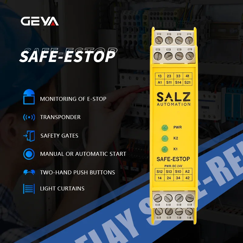 

GEYA 1PCS Multi-Purpose Scram Device With Three Safety Relay Contacts High Quality Safety Relay SAFE-ESTOP