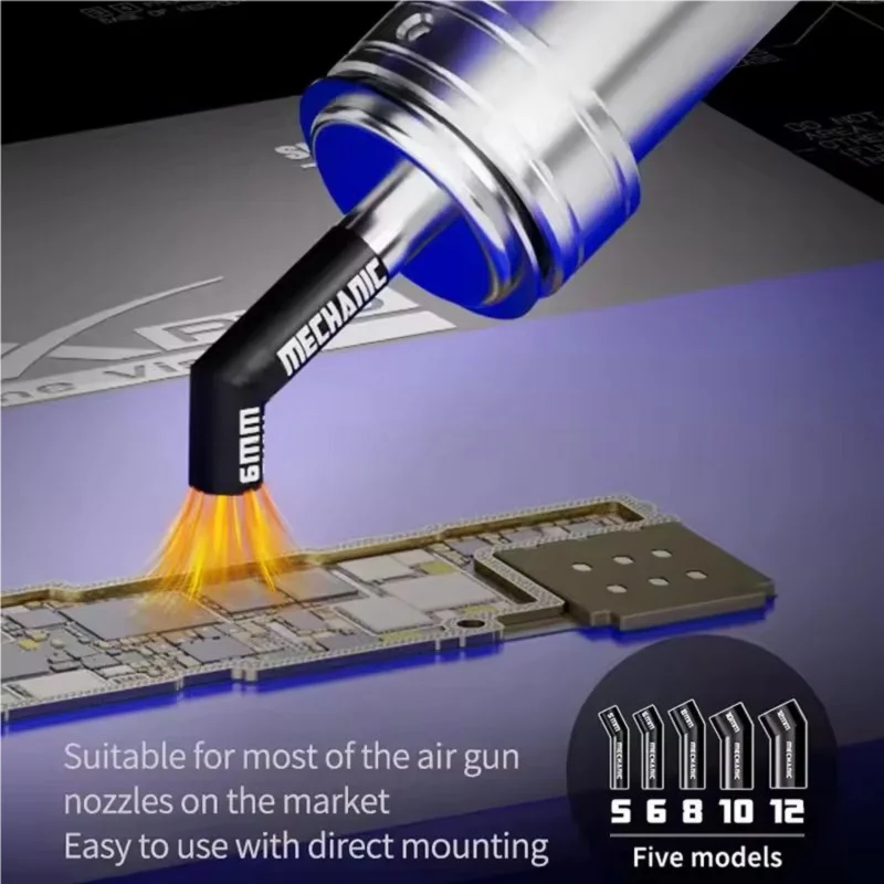 MECHANIC 5IN1 861 Series Heat Gun Nozzle 5 6 8 10 12 mm Oblique blow Nozzle For 861DW 861Pro Integrated Elbow Hot Air Station