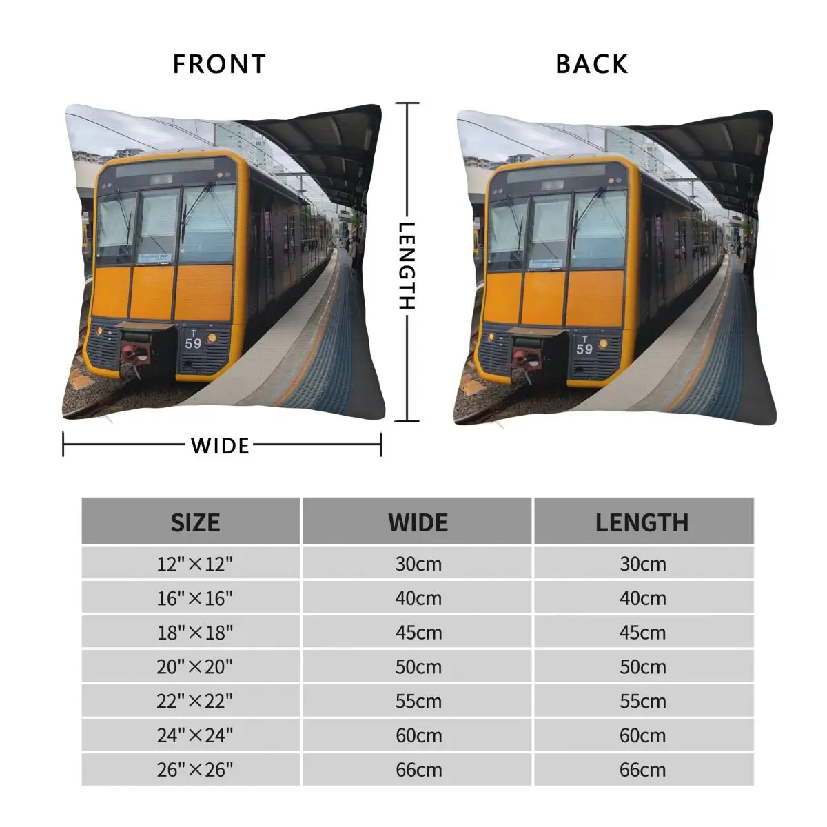 Sydney Trains Tangara Burwood Station Pillowcase Polyester Linen Velvet Creative Zip Decor Home Cushion Case 18