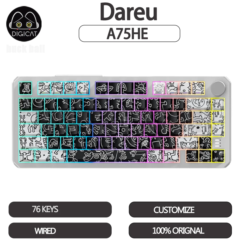 Dareu A75HE Magnetic Switch Mechanical Gamer Keyboard Low Latency Hot Swap Metapanda CNC Custom Gaming Office Keyboards Gifts