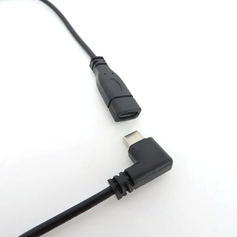 0.25-2M 2/4 core pin wire USB 2.0 Type C Male female elbow type-c Cable Connector right angle Plug DIY Repair data Charging cord