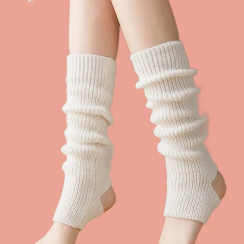 

2/4 Pairs High Quality Women's Autumn And Winter Leg Covers Thickened Calf Socks Knitted Long Socks Warm Pile Socks White Socks