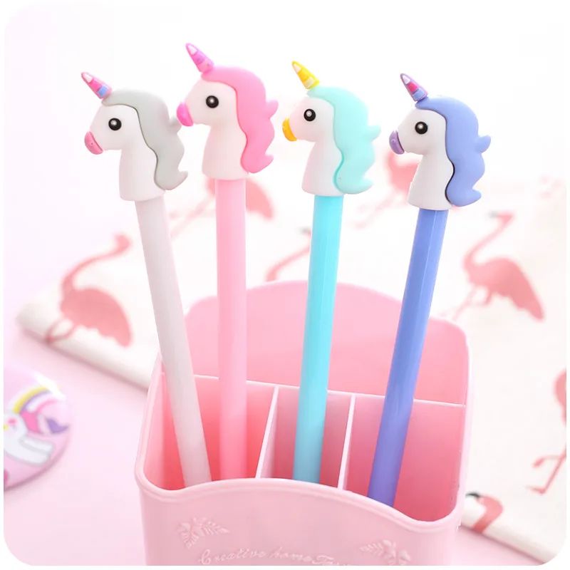 1pcs Colorful Unicorn Gel Pen New Twinkle Color Girl Candy Cute BLACK Ink School Office Supply Gift Stationery