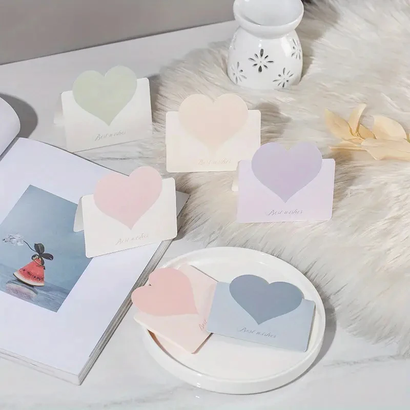 100pcs Valentine's Day Love Heart Greeting Card with Envelope Romantic Wedding Party Invitation Cards Mother's Day Blessing Gift