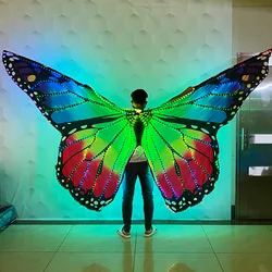 LED Wings Dance Accessories Girl led Wings Costume Remote Control colorful stage Belly dance party costume Glow butterfly wings