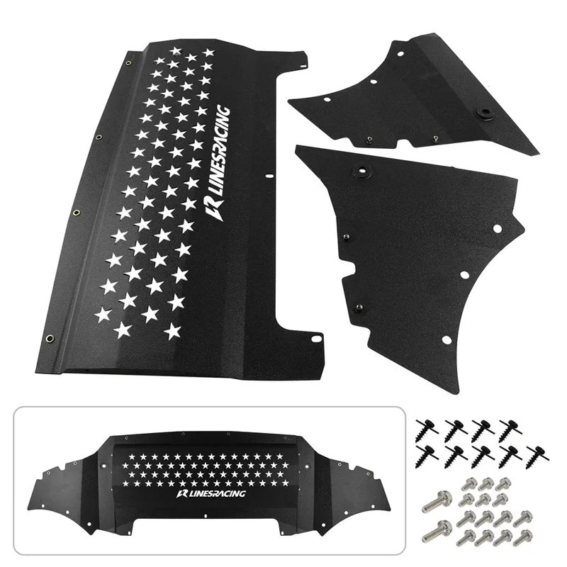 Oil Cooler Skid Plate LINESRACING For BMW M2C F87 M2 Competition S55 Engine 3.0T 2018-2021 Aluminum Wrinkle black /Red/ Silver