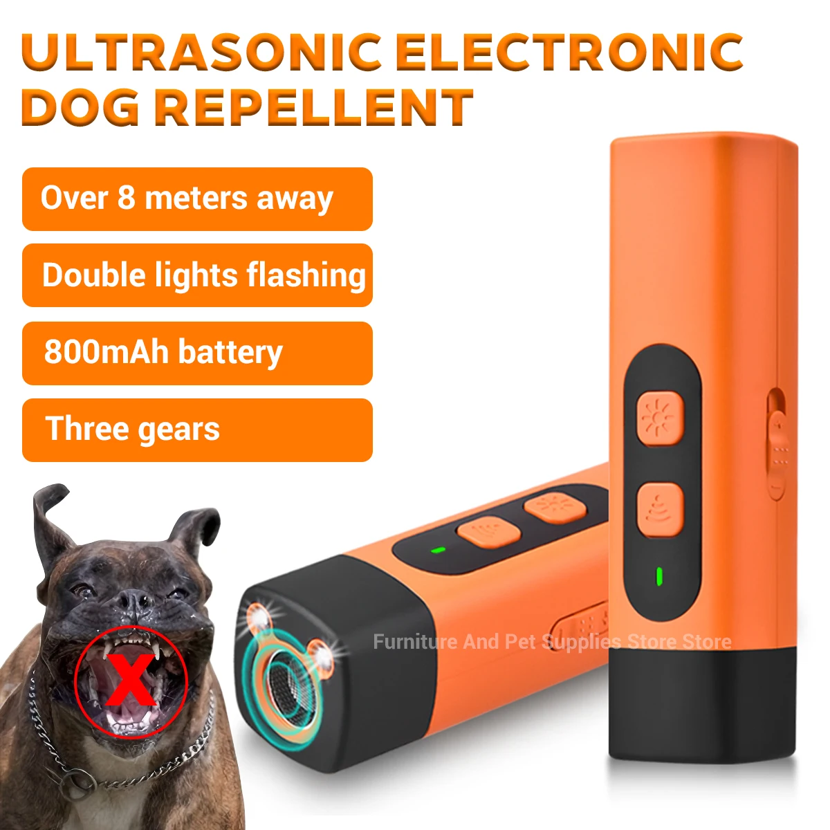 New Pet Dog Repeller Ultrasonic Dog Training Device Rechargeable Anti Dog Bark Stop-Barking Deterrent Device With LED Flashlight