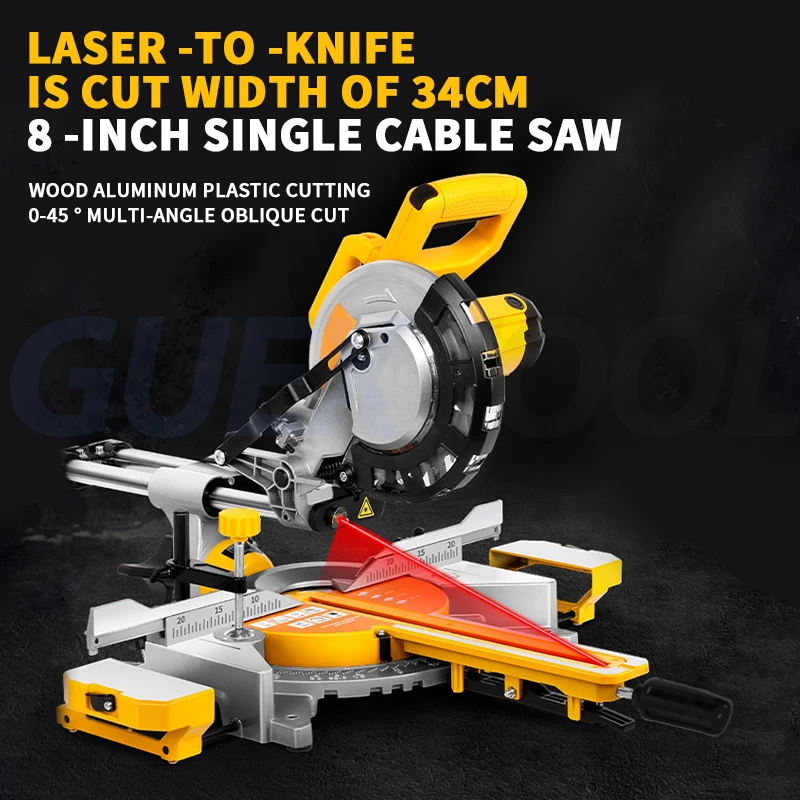 Cutting Saw Pull Rod Miter Saw High Precision Miter Saw Push-pull Household Saw Woodworking Pull Rod Saw Aluminum Machine