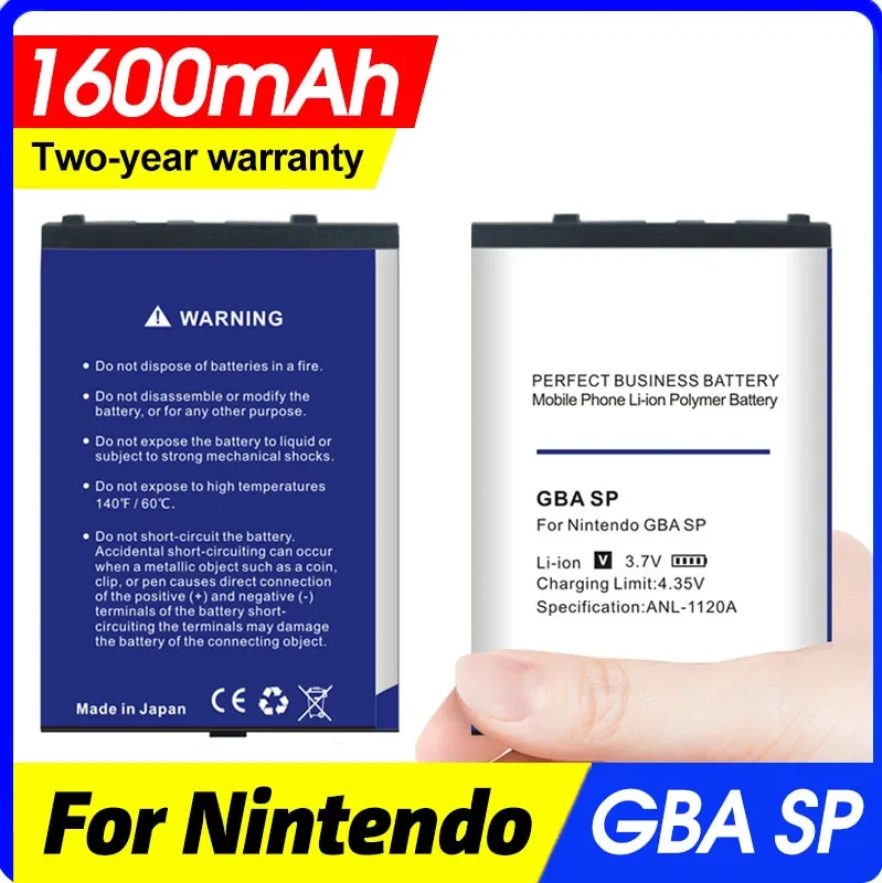 1600mah Battery for Nintendo Gameboy Advance Gba Sp Gbasp Bateria