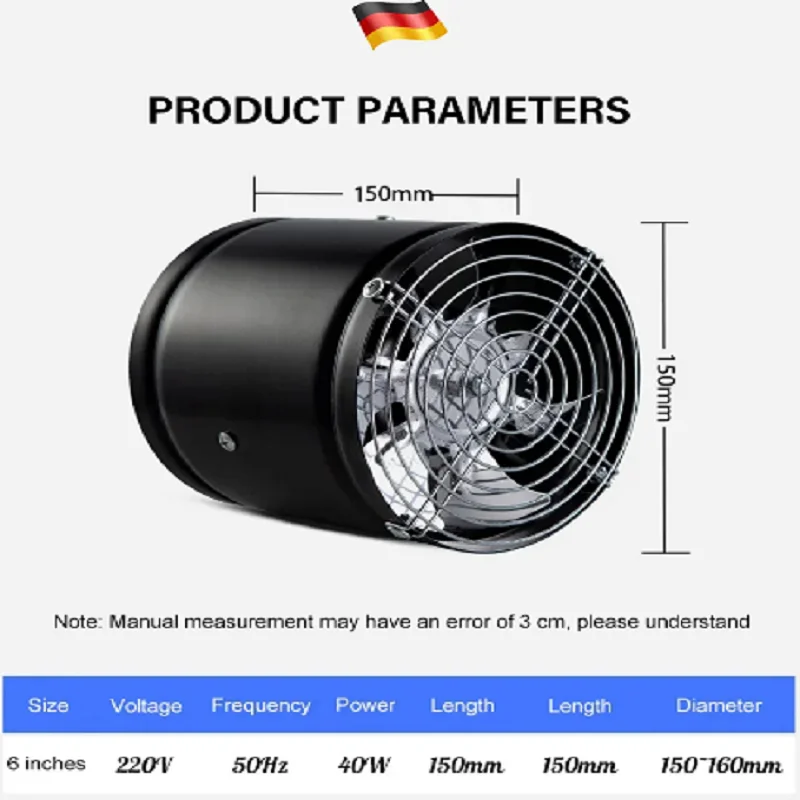 Kitchen household exhaust fan industrial powerful exhaust fan bathroom silent net exhaust fan extra large suction one-way