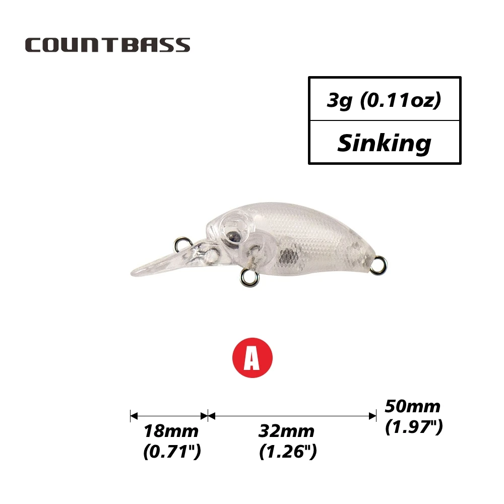 Countbass 10Pcs Blank Hard Lures, 32mm/1.26\