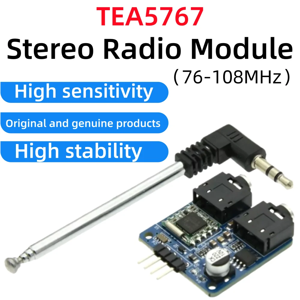 10-1pcs,TEA5767 FM Stereo Radio Module For 76-108MHZ With Free Cable Antenna