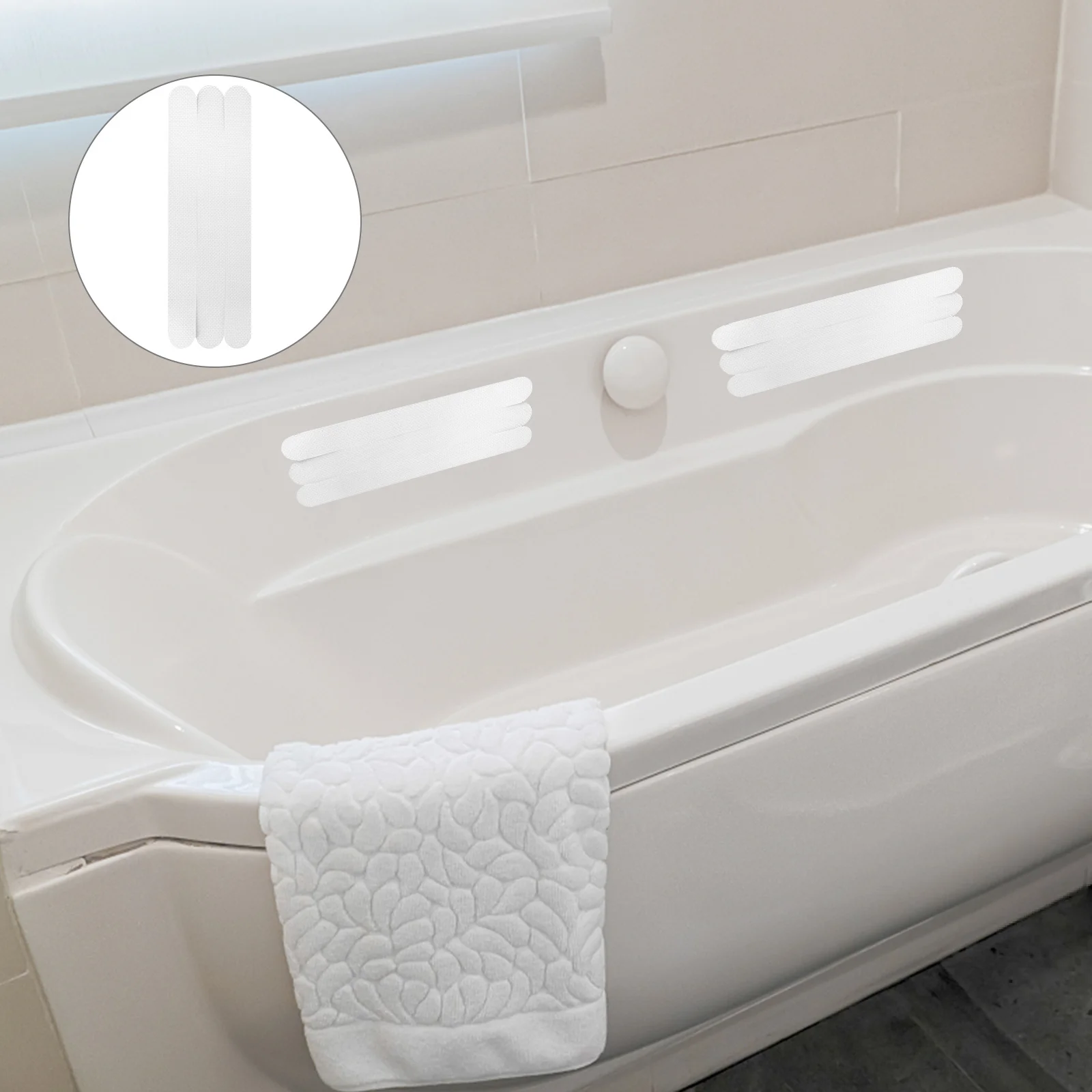

Anti Slip Bath Stickers 6pcs Non Skid Adhesive Strips Transparent Safety Treads for Bathtubs Floors Wet Areas Home Use