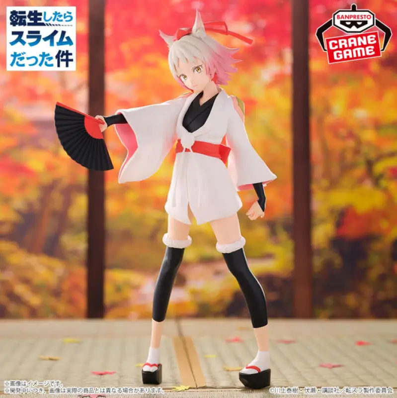 Bandai Original Banpresto Espresto That Time I Got Reincarnated As A Slime Momiji Fox Girl Kimono Fan Action Figures Anime Toys