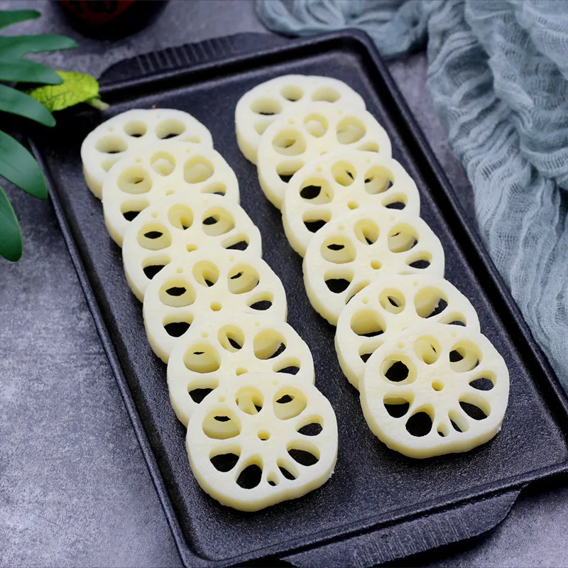 5Pcs Simulation Lotus Root Slices Artificial Vegetables Fake Food Model Restaurant Ornaments Food Photography Props Home Decor