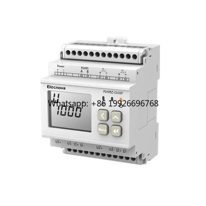 Din Rail Mounted DC 1000V Volt Input 75mV Shunt DC Solar Energy Meter