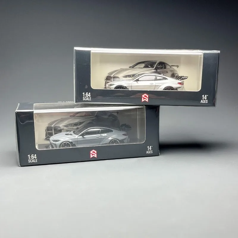 ชุดแต่ง SW 1/64 G82 M4 ADRO สีเงิน ของเล่นรถยนต์โลหะผสม โมเดลรถหล่อขึ้นรูป ของสะสมสำหรับเด็กผู้ชาย ของขวัญคริสต์มาส