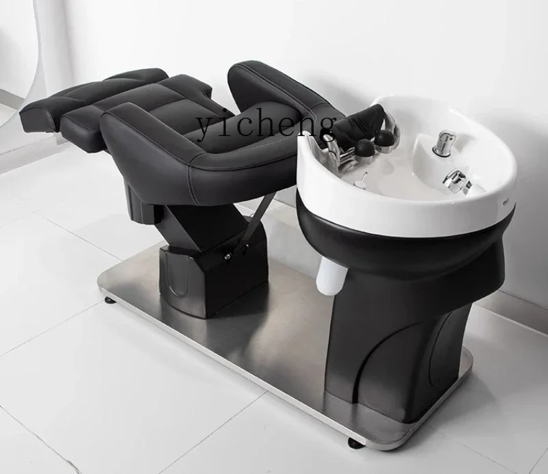 High-End Shampoo Chair Simple Half Lying Deep Basin Massage Couch Haircut for Hair Salon Bed