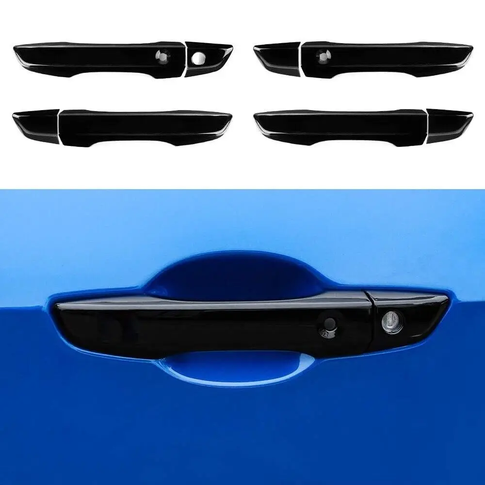 

GLOSS BLACK 4 Door Handle Covers For 2016-2021 Honda Civic WITH Front Smartkey