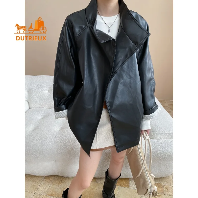 

2025 New Spring Autumn Women's Fashion Real Leather Jacket, 100% Genuine Sheepskin, Commuter and Elegant Coat for Women