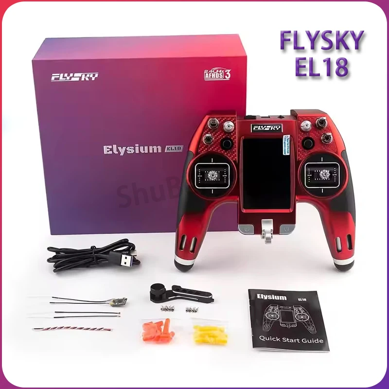 

FLYSKY Fusi EL18 Радиопередатчик 3,5-дюймовый сенсорный экран 2,4 ГГц Двойная антенна AFHDS 3 с ЧПУ для FTr10 FTr16S FPV дронов с неподвижным крылом