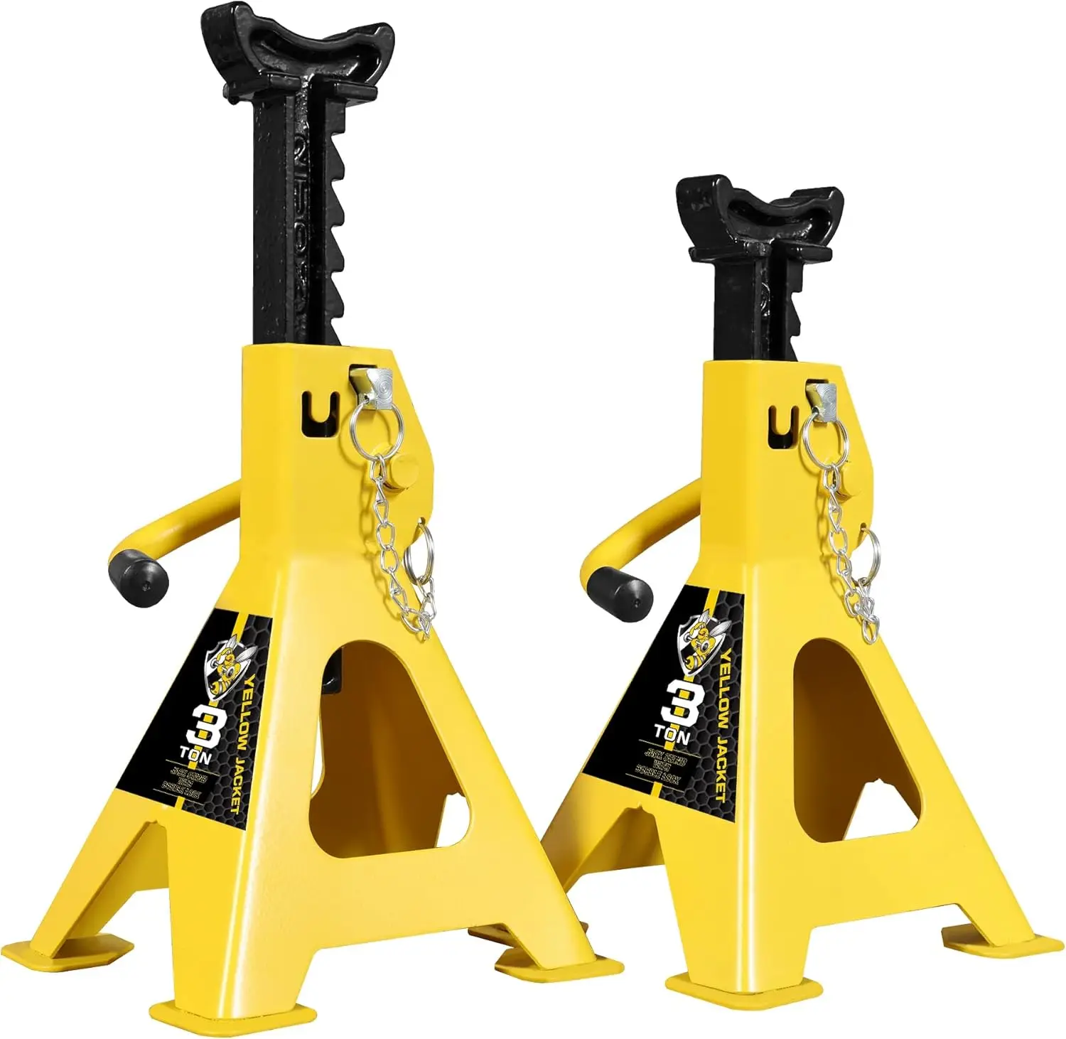 

3 Ton Heavy Duty Car Jack Stands with Double Locking, Large Foot Base for SUVs and Trucks, 6600 lb Capacity, Yellow