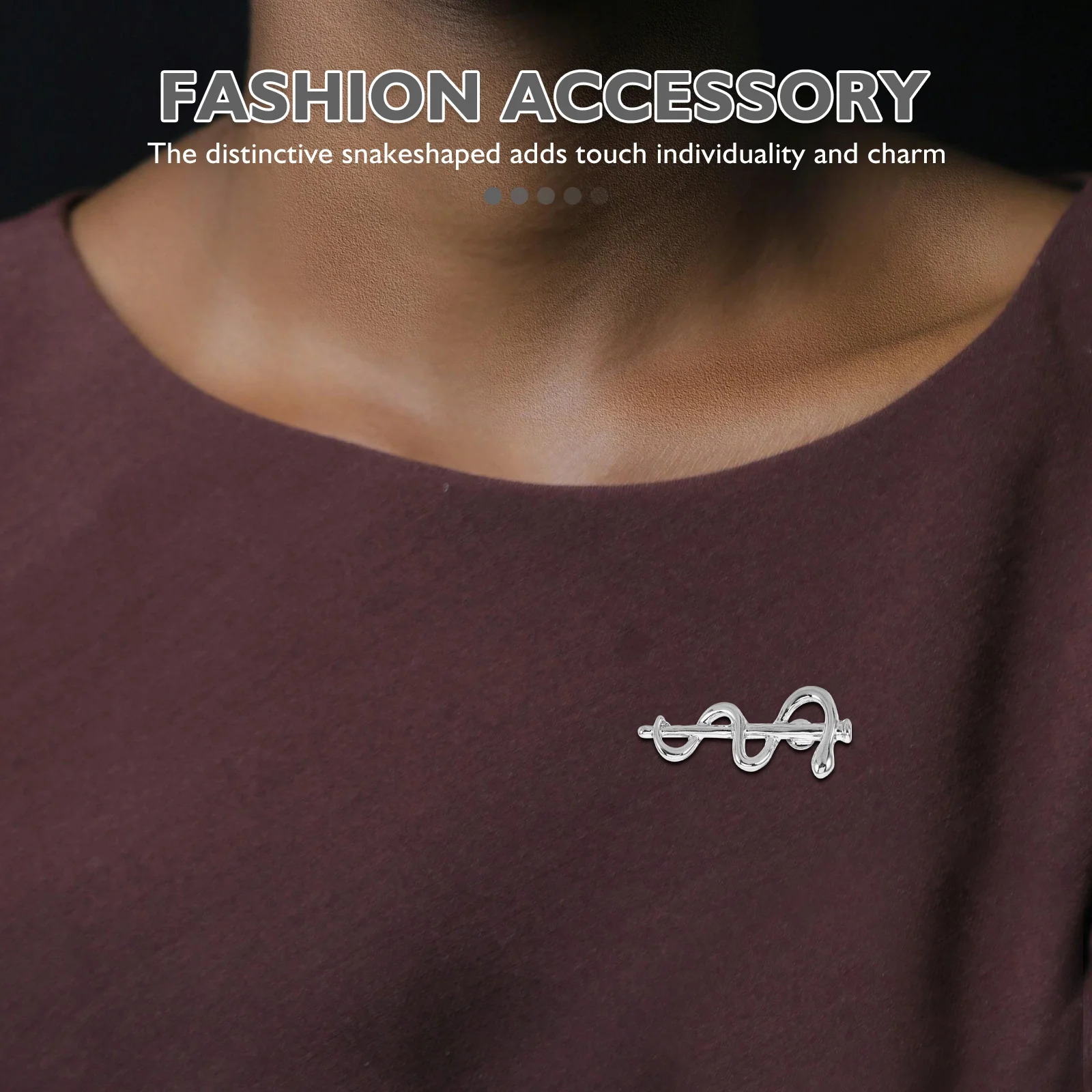 

4Pcs Snake Collar Pin Elegant French Style Shirt Brooch Lucky Zodiac Animal Badge for Business Party Daily Wear