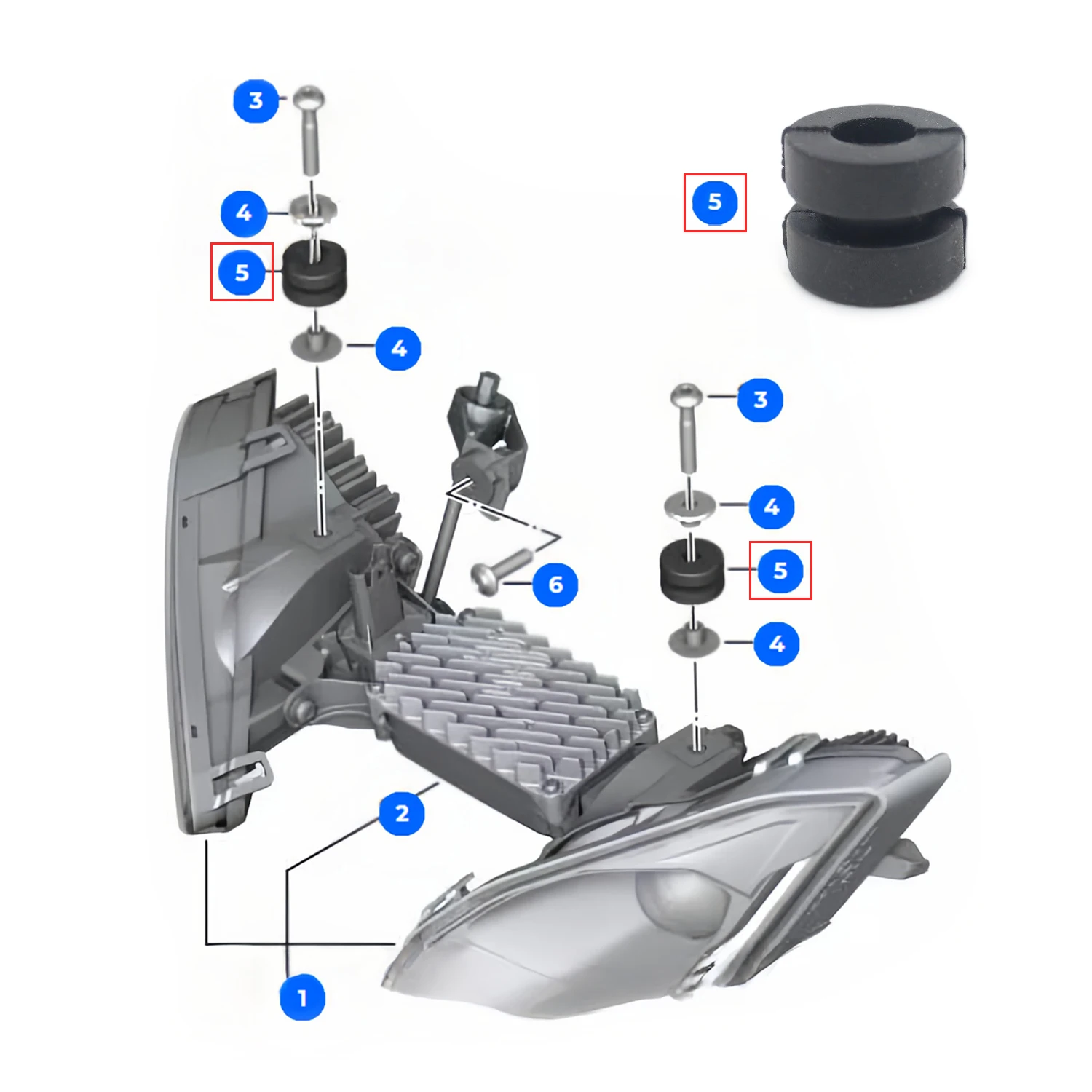 Front Headlight Buffer Rubber For BMW R1200GS ADV R1250GS S1000RR F750GS F850 C400 F900 Rubber Grommet 63128533690 Motorcycle