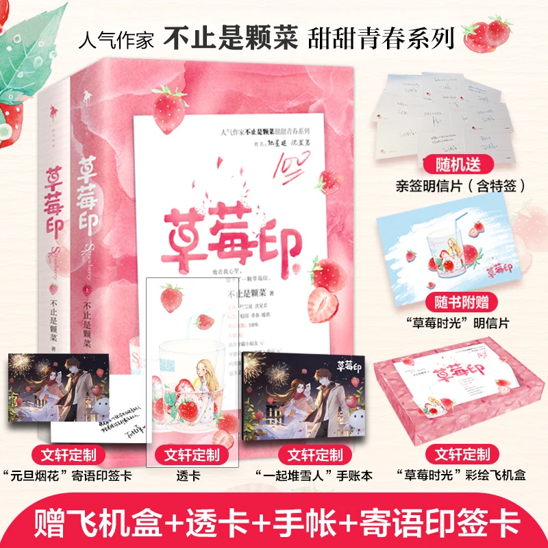 Chinese-Version [Customized Manual Account Book + Transparent Card + Postcard + Signature Card] Genuine Strawberry Printed Novel