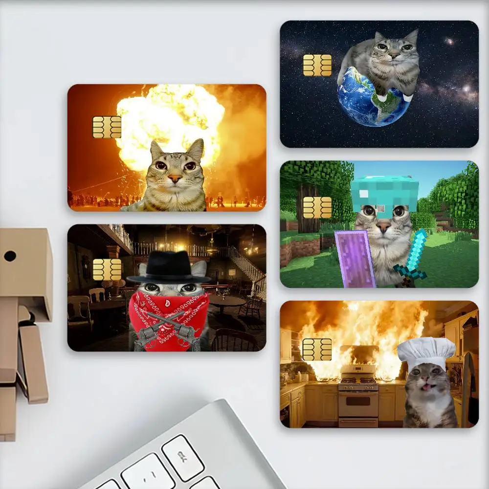 Fun Cat Meme Zazu Credit Decorative Card Stickers Suitable For Bank Cards Metro Transit Anti-scratch Gift 4PCS