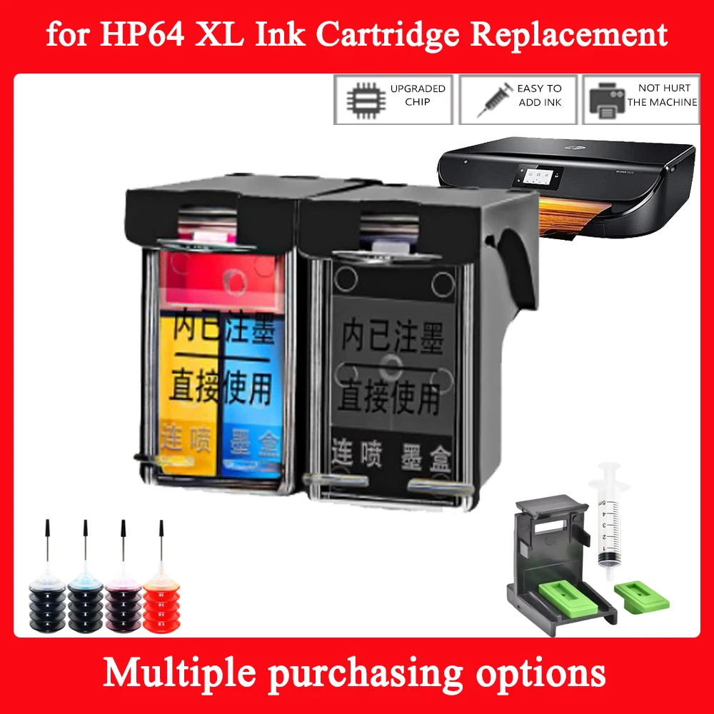 64xl ل HP64 XL خرطوشة الحبر استبدال 64 ل HP Envy Photo 7120 7130 7132 7134 7155 7158 7164 7800 7820 7822 7830 7855 7858