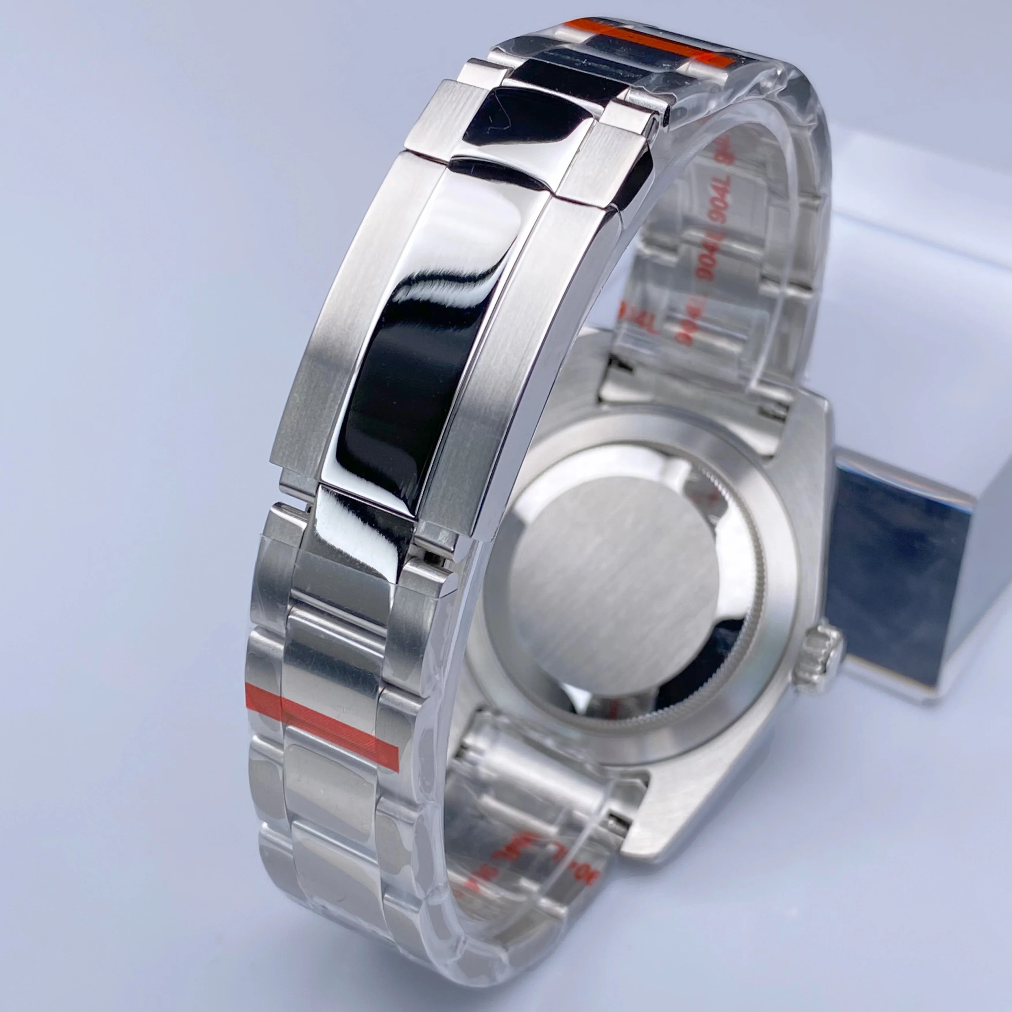 39mm NH35 Case DJ Fluted Bezel Rose Gold Sapphire Glass For Seiko Mod Modification Parts Fit NH35 NH36 Movement Steel Watch Case