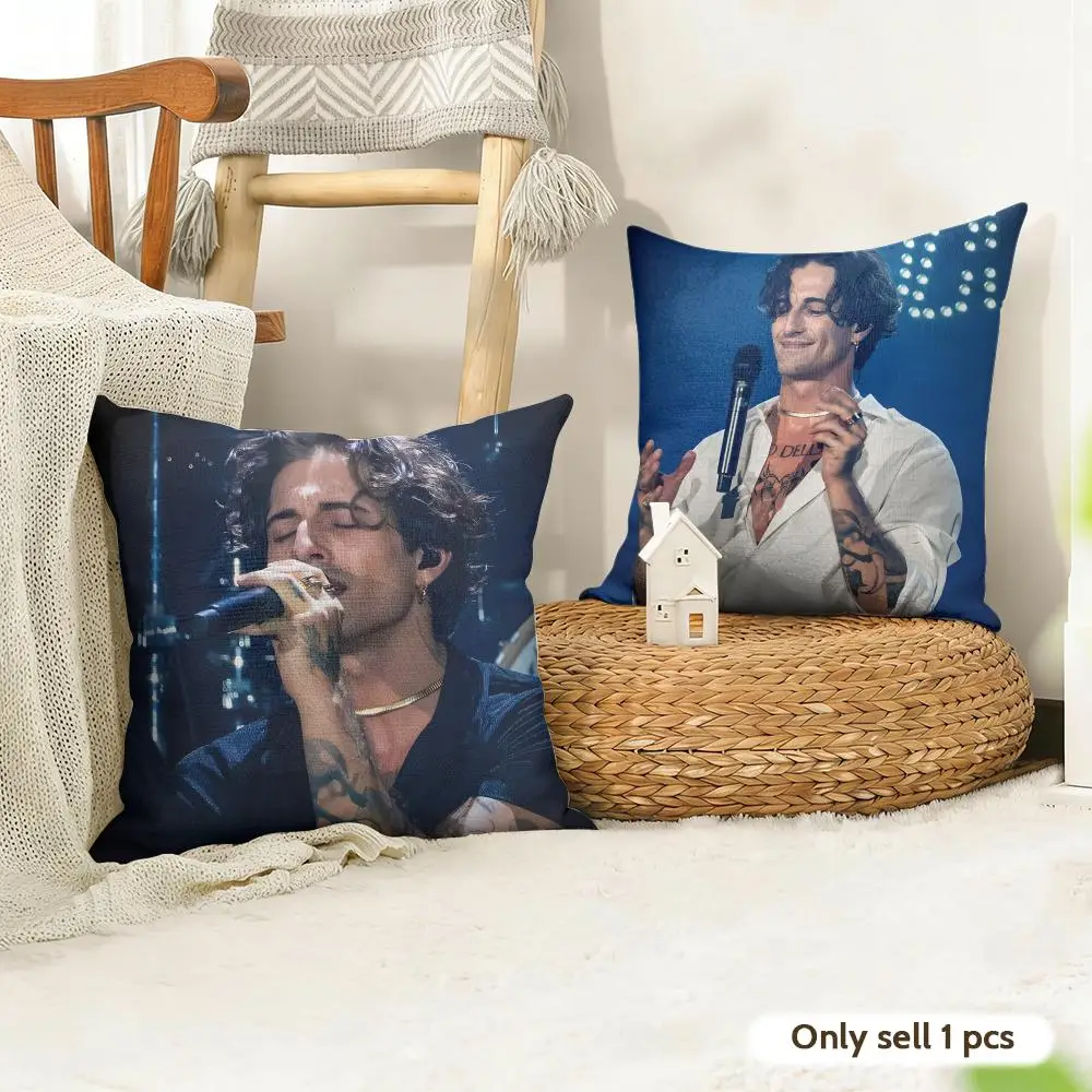 Singer D-damiano David Cushion Cover Organic Linen Square Pillow Case Durable Non-Allergenic And Kind To Skin