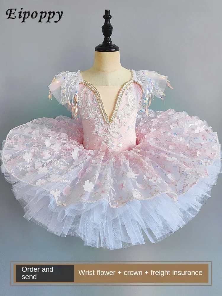 Girls Ballet Skirt Dancing Dress Children's Swan Lake Costume Children's Pettiskirt Little Fairy Dress Autumn