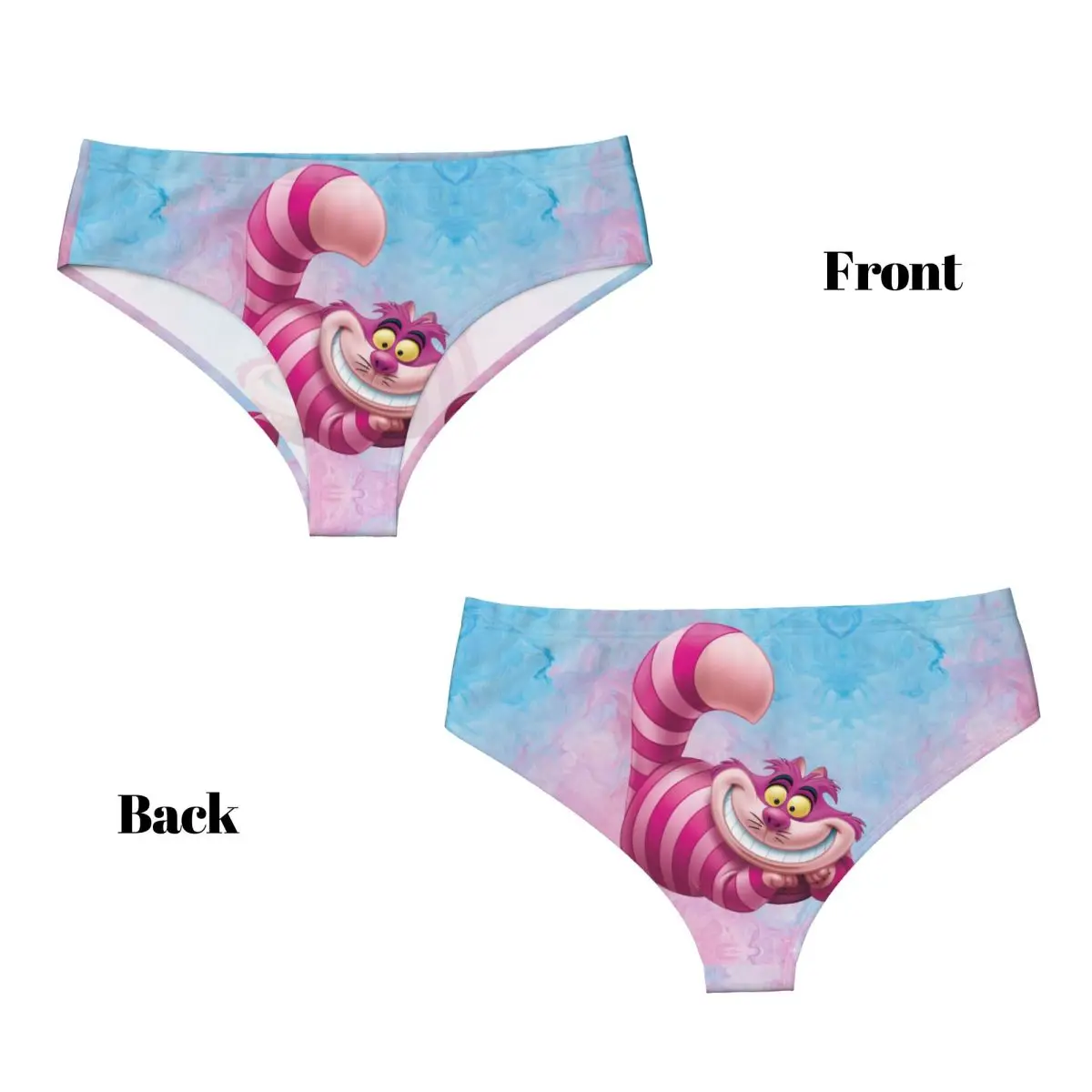 Mutandine brevi personalizzate Cheshire Cat Manga da donna Comfort Stretch Alice nel paese delle meraviglie Intimo