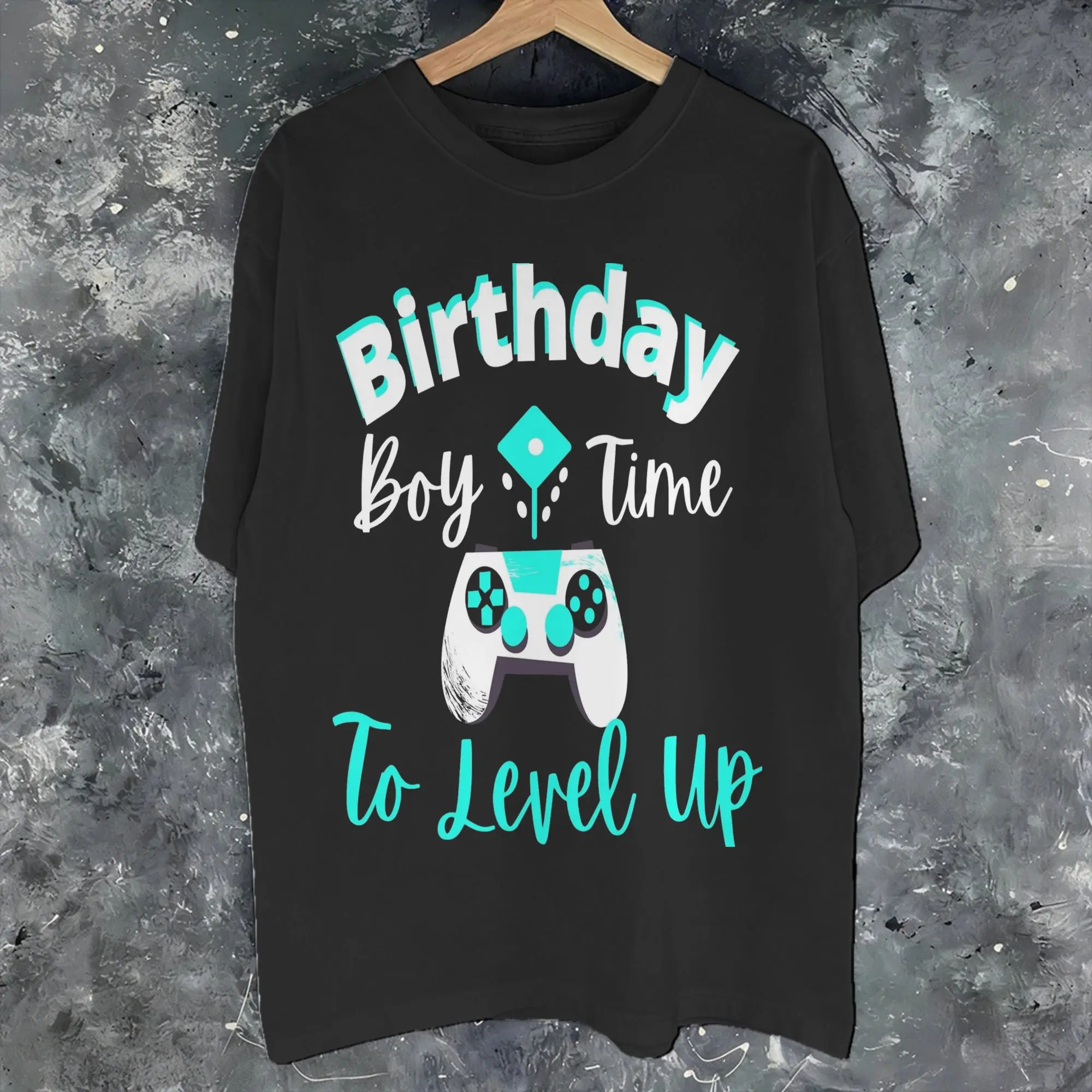 Men Women Graphic Print Birthday Boy Time to Level Up T Shirt Tee 100% Cotton Gamer Girl Boy T-shirts Clothes
