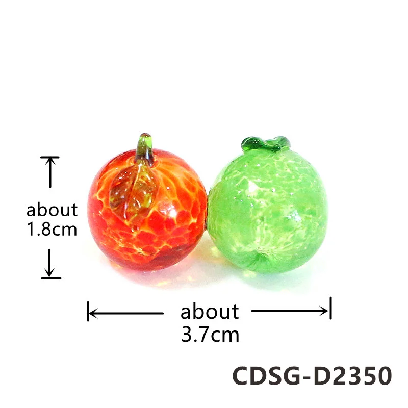 New Cute Glass Fruit Vegetable Mini Statue Creative Lemon Plum Pear Peach Strawberry Apple Hawthorn Cherry Carrot Corn Ornaments