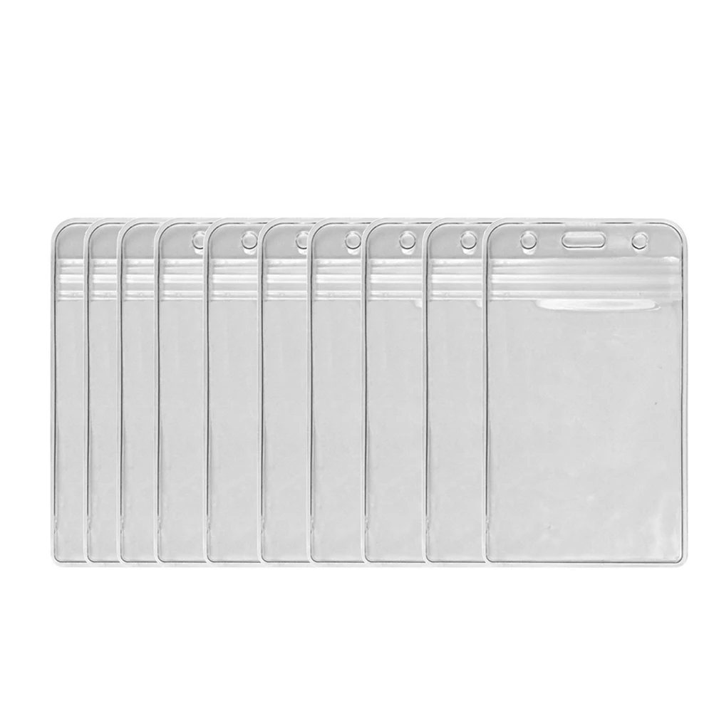 

100pcs Waterproof Card Holder ID Badge Holder Name Tag Lightweight Portable Scratch Resistant Student Permit