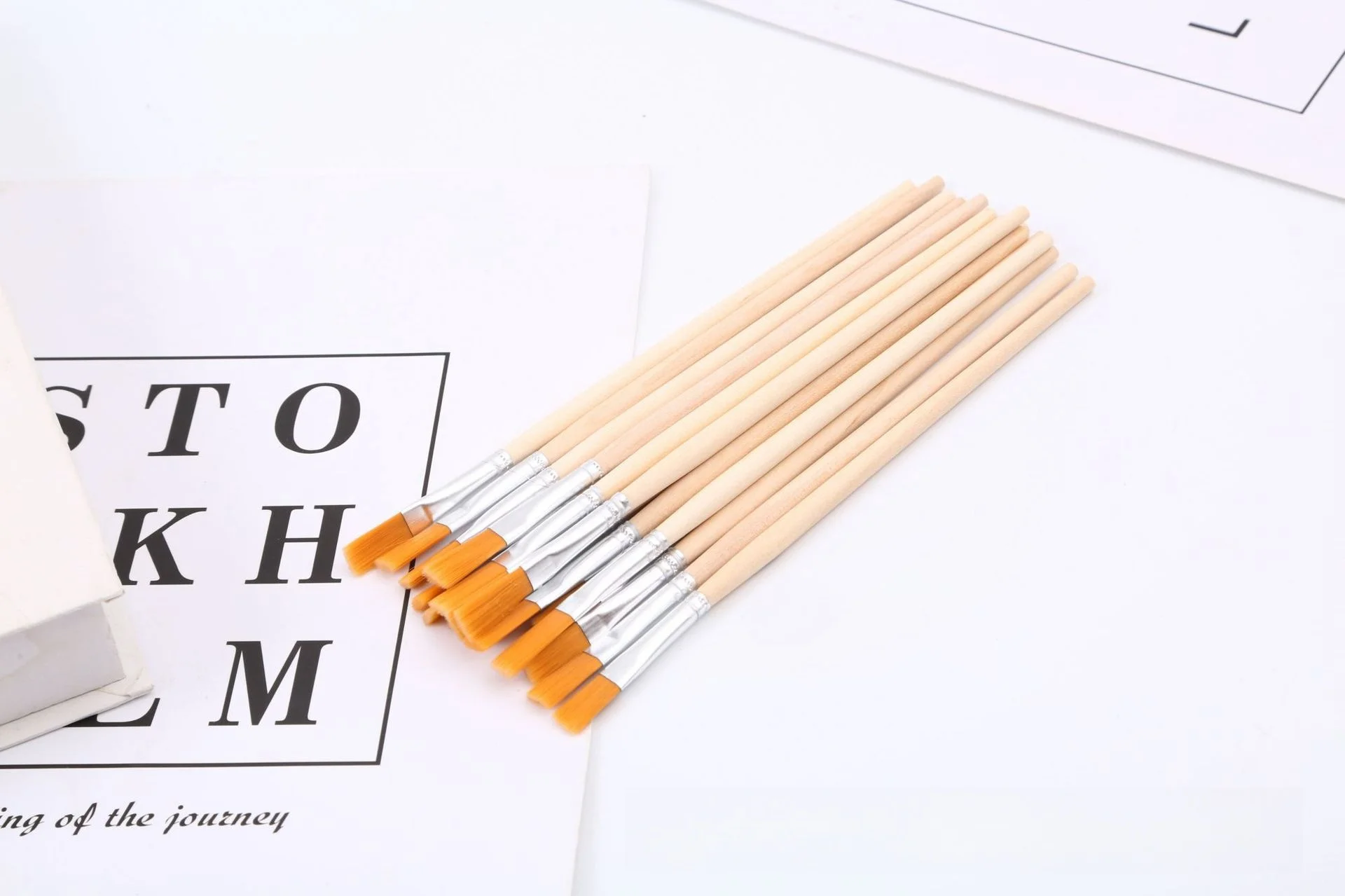 10 Stück/30 Stück/50 Stück/100 Stück Flachpinsel mit Nylonborsten Reihenpinsel Spitzenpinsel Linienzeichnungsstift – Detail 1