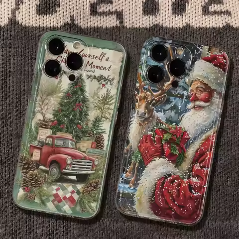Christmas Santa Claus Vintage Art Phone Case For Tecno Spark Go 30C 10 Camon 40 30 20 19 Pova 7 6 5 4 Pro itel S23 A70 4G 5G