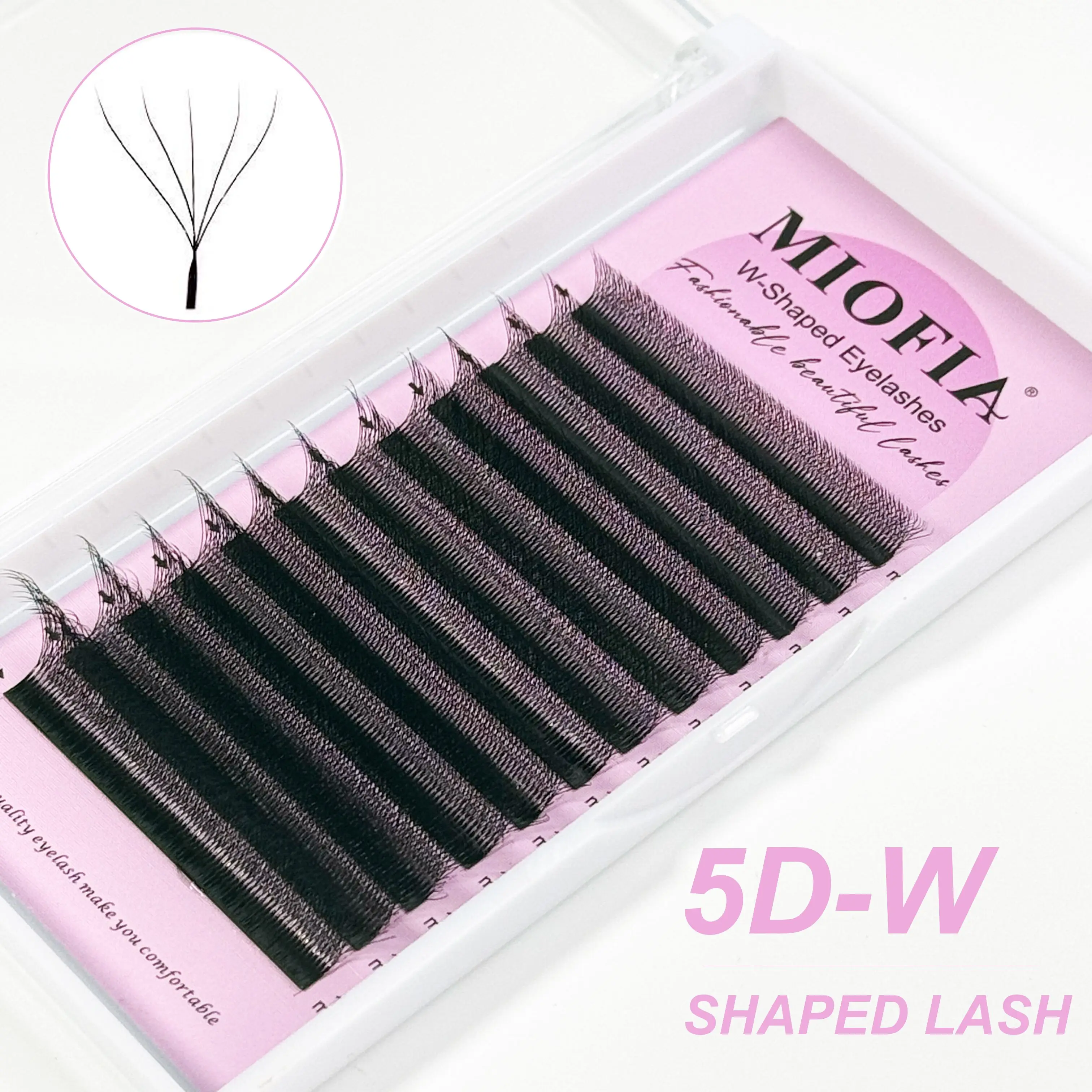 MIOFIA-extensión de pestañas en forma de W, pestañas postizas 3D 4D 5D 6D, ventiladores prefabricados, herramienta de maquillaje de pestañas individuales suaves y naturales ligeras