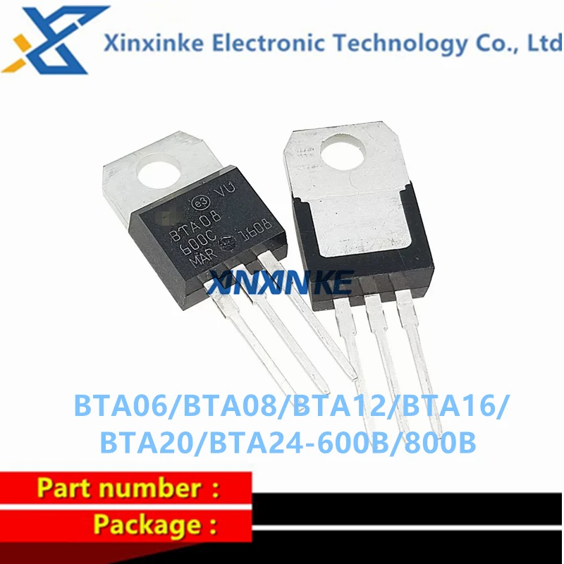 5PCS BTA06/BTA08/BTA12/BTA16/BTA20/BTA24-600B/800 Single/Bidirectional Thyristor BTA08-800B BTA06-600B BT137-800E BT137-600