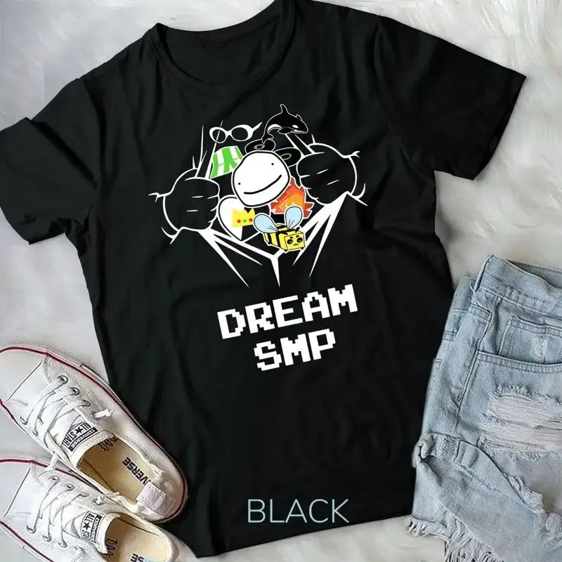 Retro DreamSMP Merch Funny Server Ip Playing Gaming Cosplay Unisex T shirt