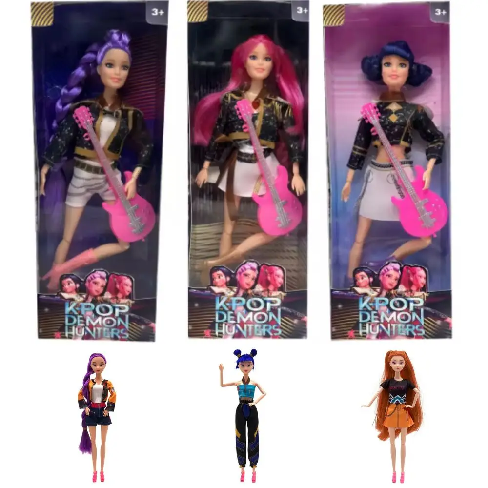 @Kpop Demon Hunters Actionfigur Spielzeug Derpys Tiger Rumi Mira Zoey Sussy Thema Lied mit bunten Lichtern für Fans Weihnachtsgeschenke
