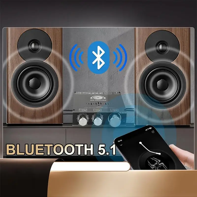 

DAJUNGUO T160HS Bluetooth Power Amplifier Board With Subwoofer 2.0 Channel 160Wx2,TDA7498E Digital Audio Power Amplifier Module-