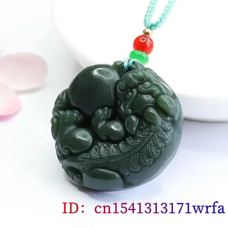 Hetian Jade Pixiu Pendant Charms Gemstone Necklace Luxury Natural Stone Pendants Chinese Jewelry Jadeite Men Amulets Vintage