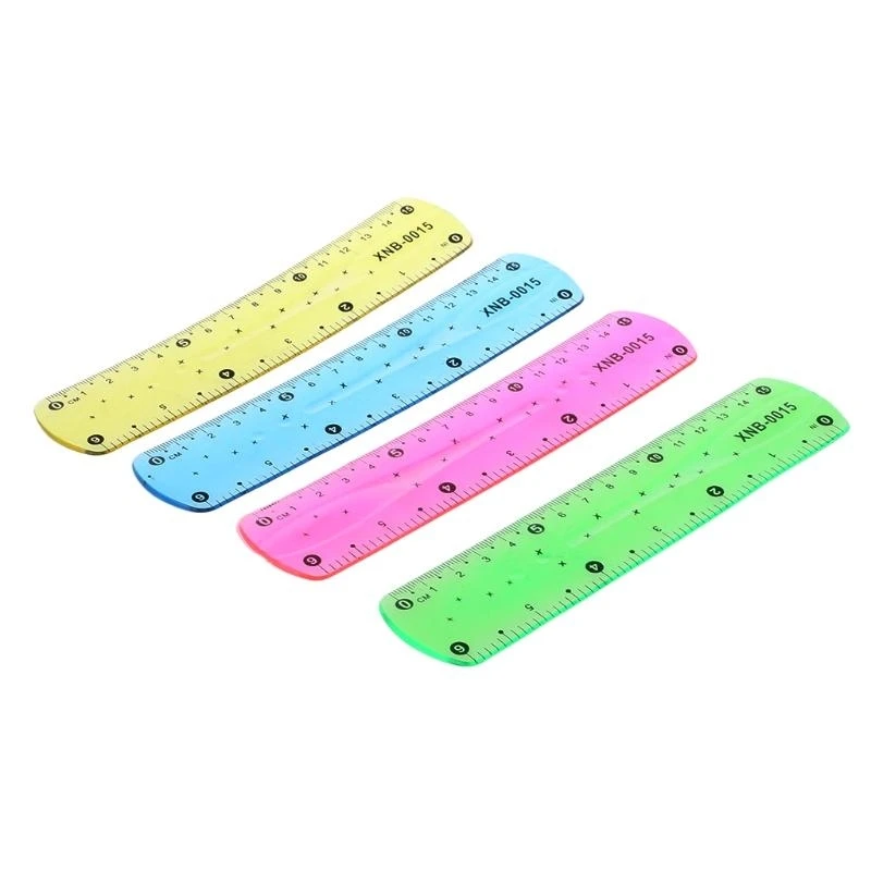 W89C Transparent Soft Lineal 15cm/6 Kunststoff flexibel für Kinderstudenten, die die koreanische Schreibschule misst