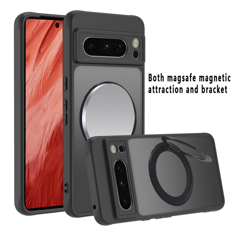 

360 Stand Strong Magnetic Case For Google Pixel 10 9 Pro XL 9A 8A 8 Pro 7 7A 6A 6 Matte Cover Shockproof Kickstand